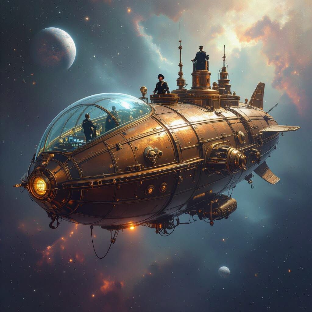 Nautilus Submarine Ship Explores Orion Nebula