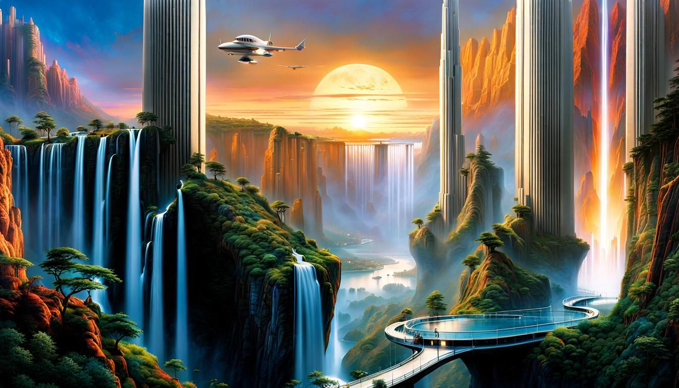 Utopia: A Majestic City of Light and Nature