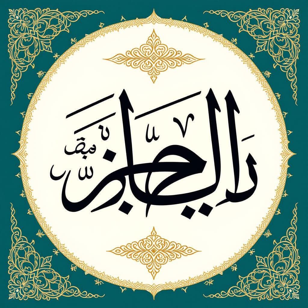 Arabic Thuluth Calligraphy of Surat Al-Ikhlas in Blue Sky