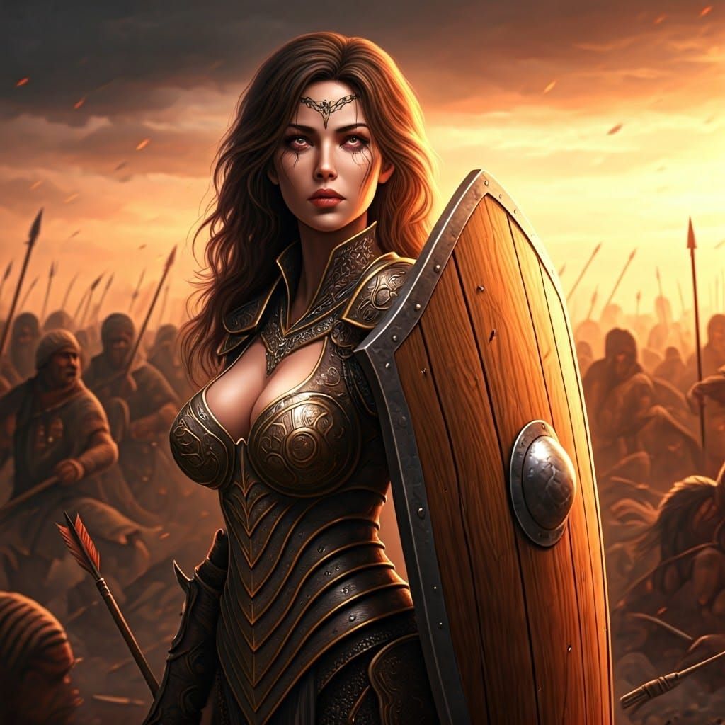 Mystical Warrior in Intricate Wooden Armor