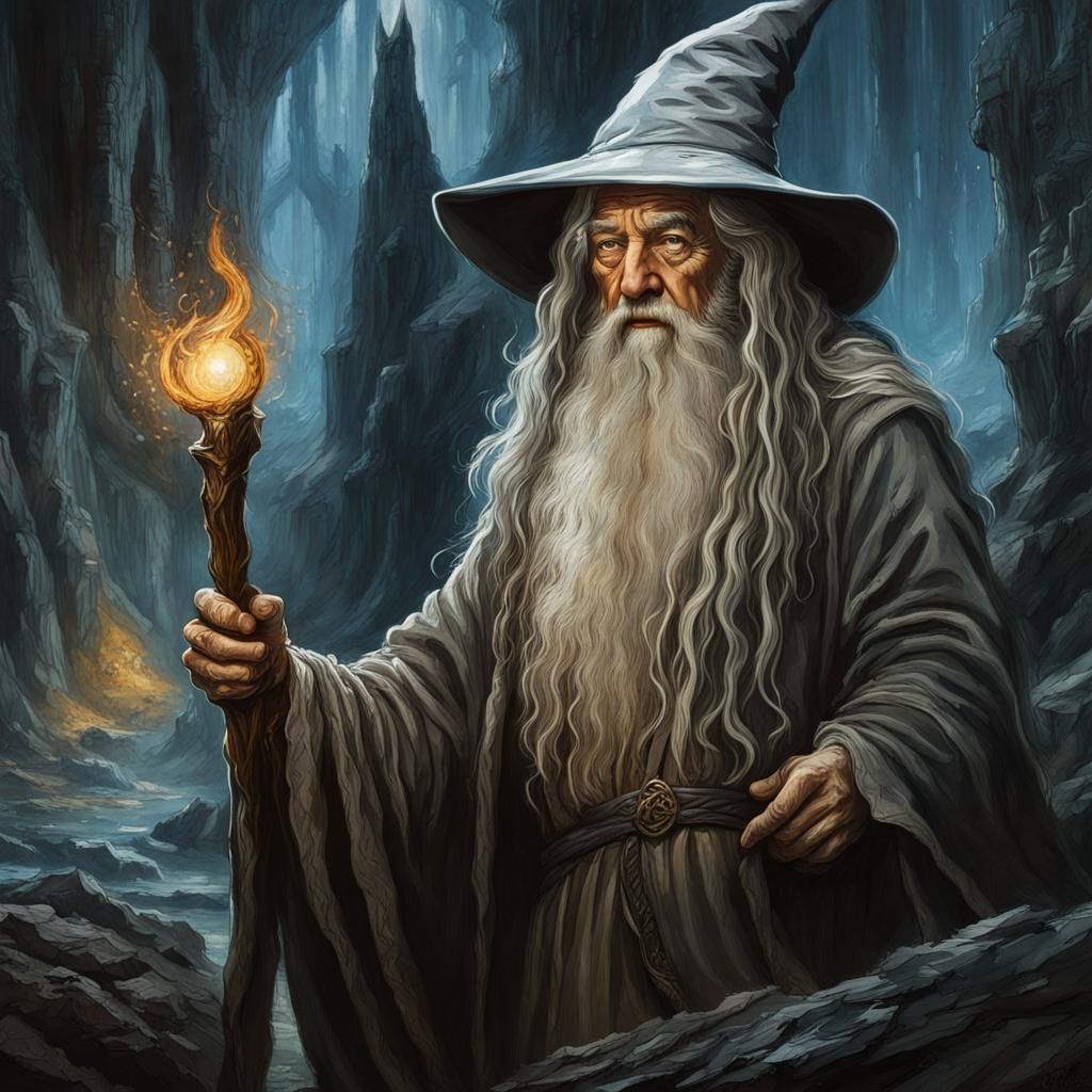 Gandalf as Dark Fantasy Oil Painting in 4K