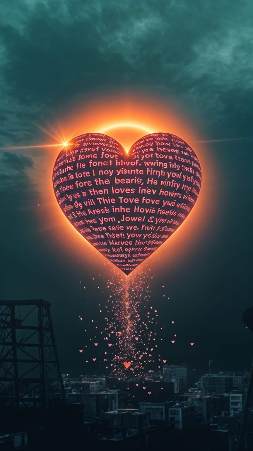 Surreal Conversation Heart Eclipses the Sun in Pastel Hues