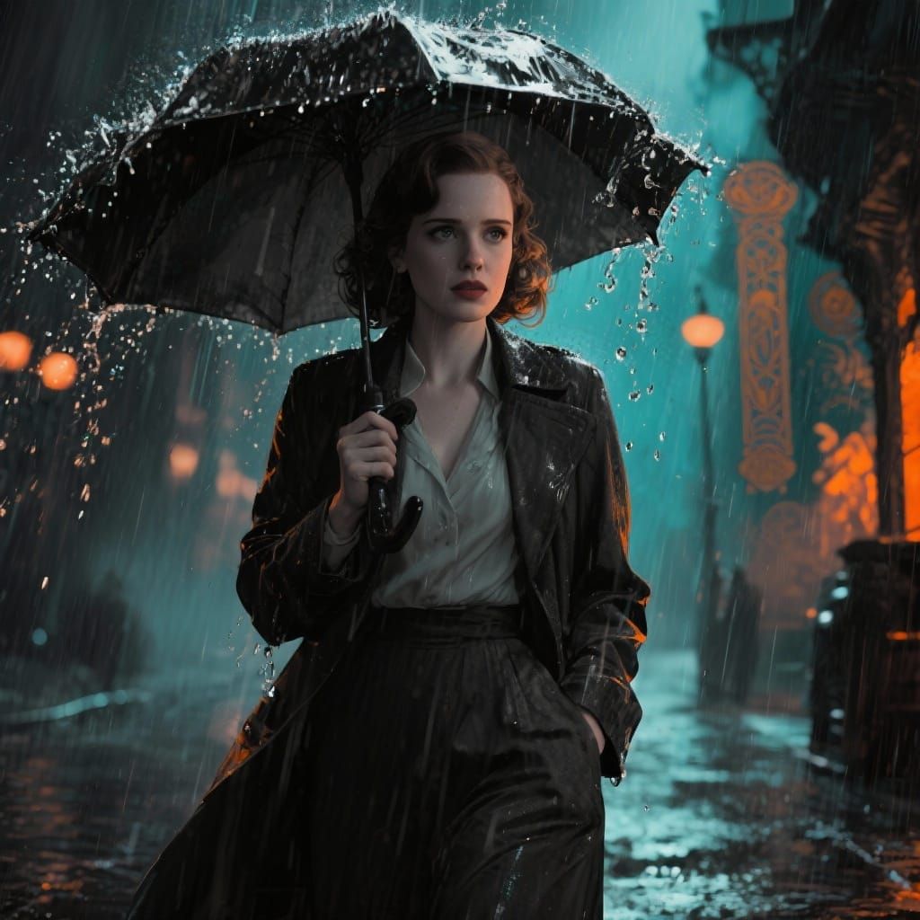 Anna Kendrick as 1940s Film Noir Detective in Rain