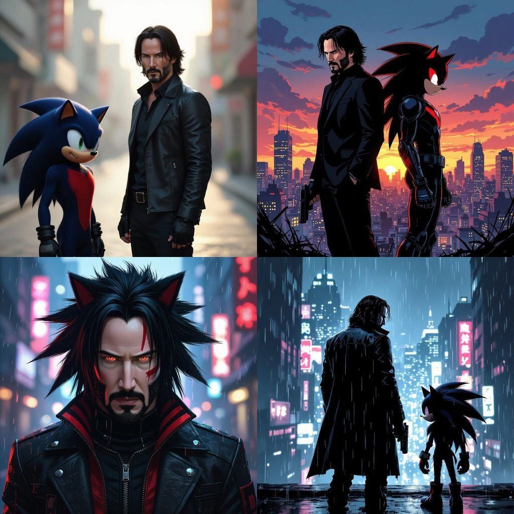 Keanu Reeves and Shadow the Hedgehog Together