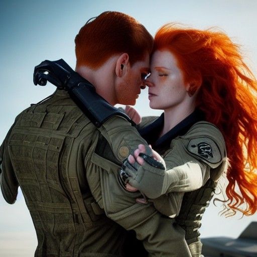 Futuristic Soldier's Farewell: A Digital Art Rendering