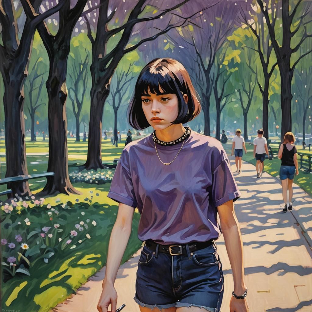 Girl in Hyde Park: Impressionistic Portrait