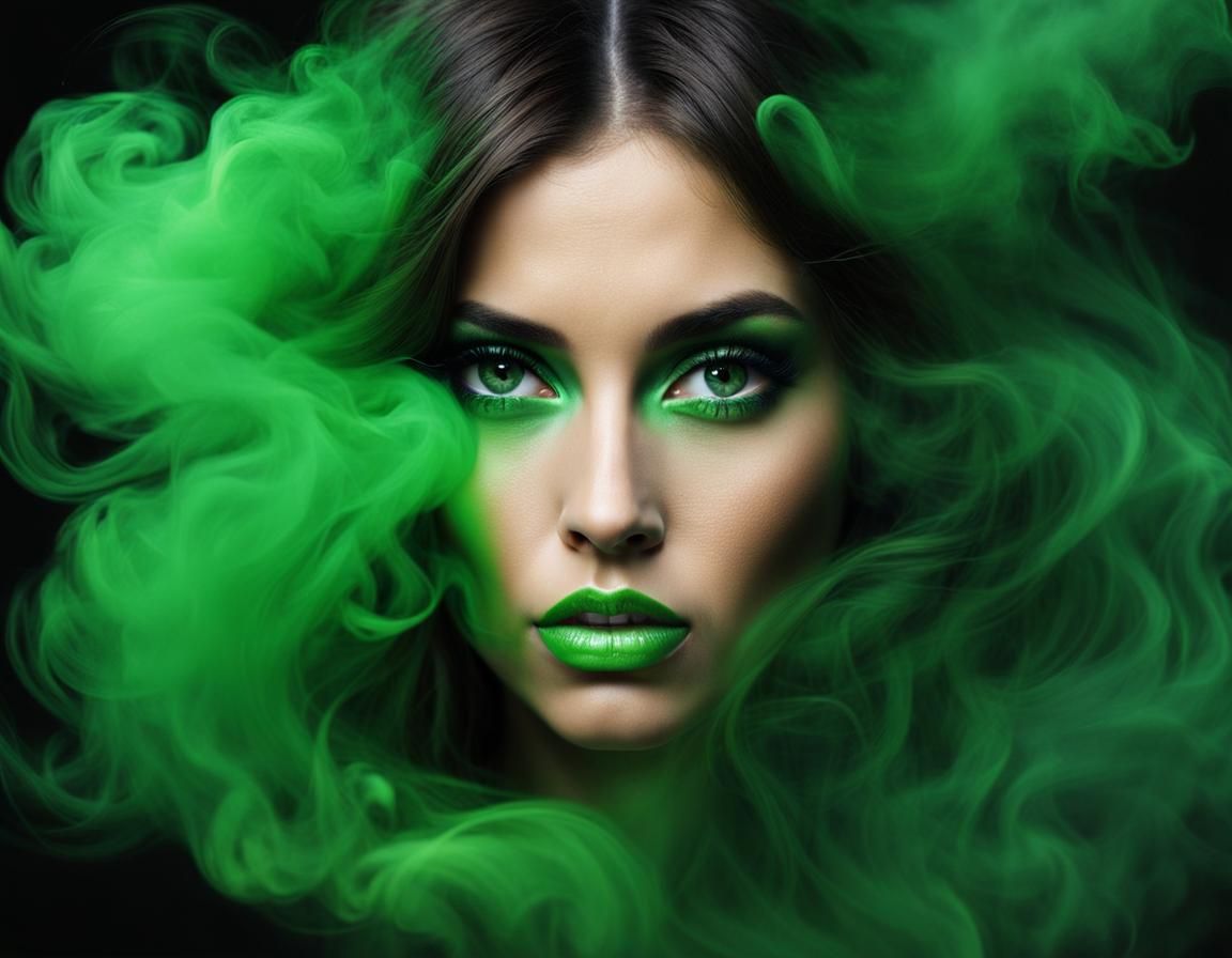 Smoke Genie with Green Eyes