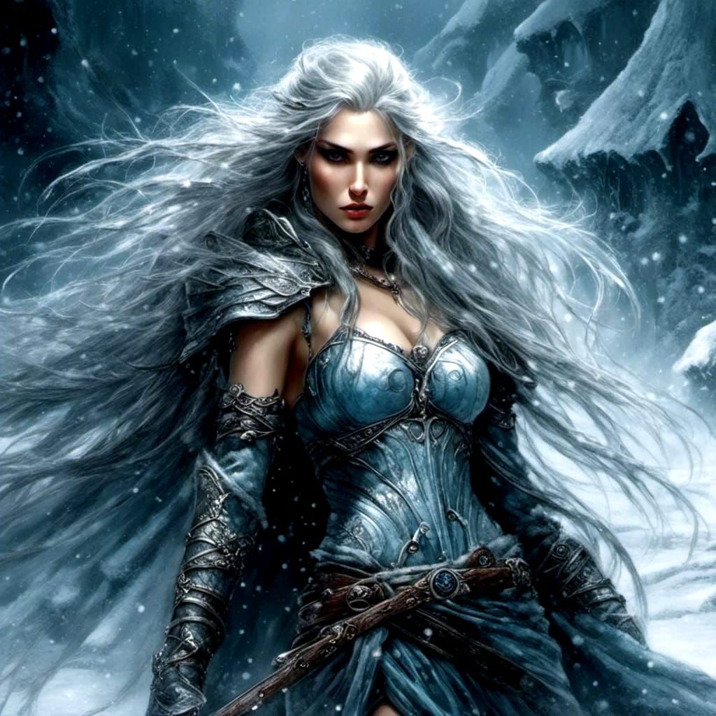 Ice Elf Assassin in Dark Fantasy Style