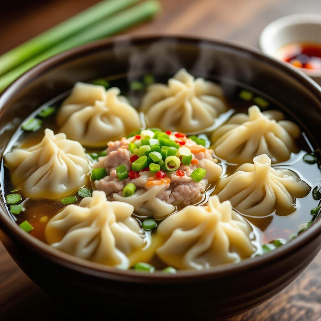Appetizing Wonton Soup Photography