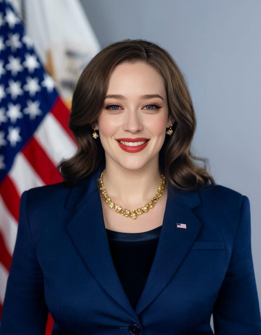 Kat Dennings as Glamorous Vice President in Digital Portrait