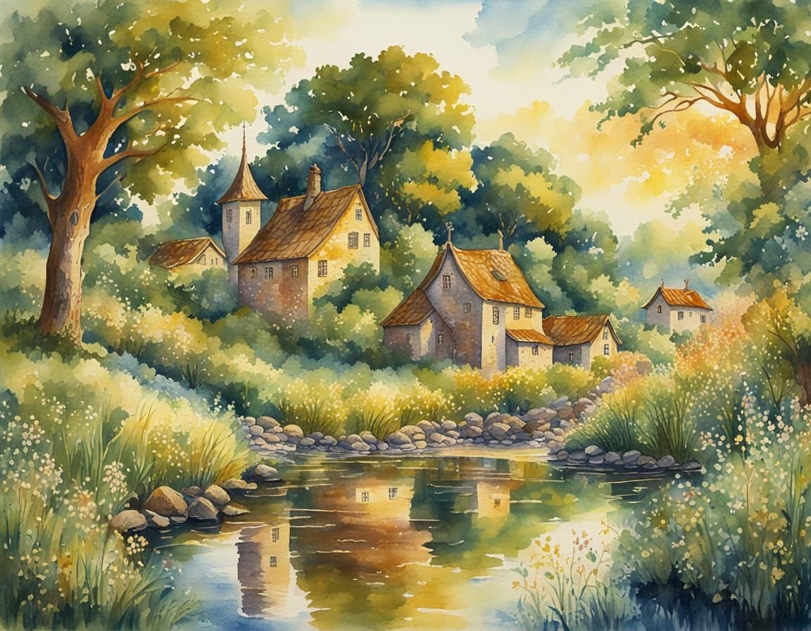 serene summer village