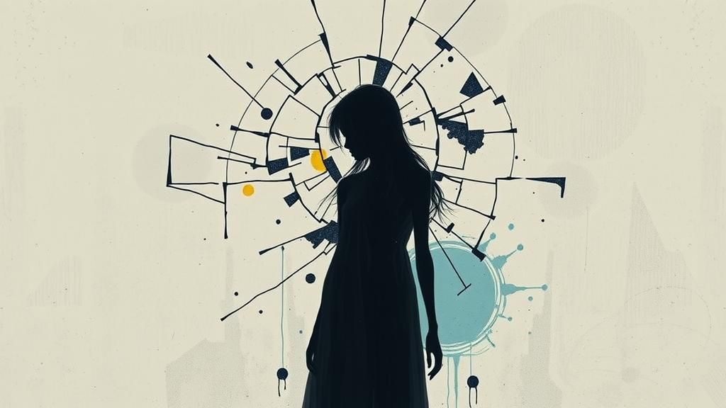 Fragmented Silhouette: Expressionist Art of Grief