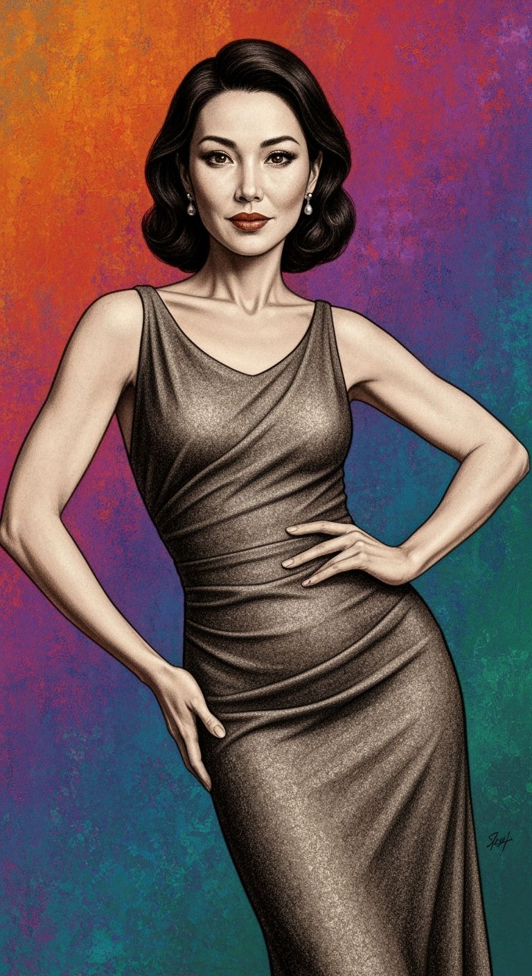 Elegant Woman Posing in Expressive Colors