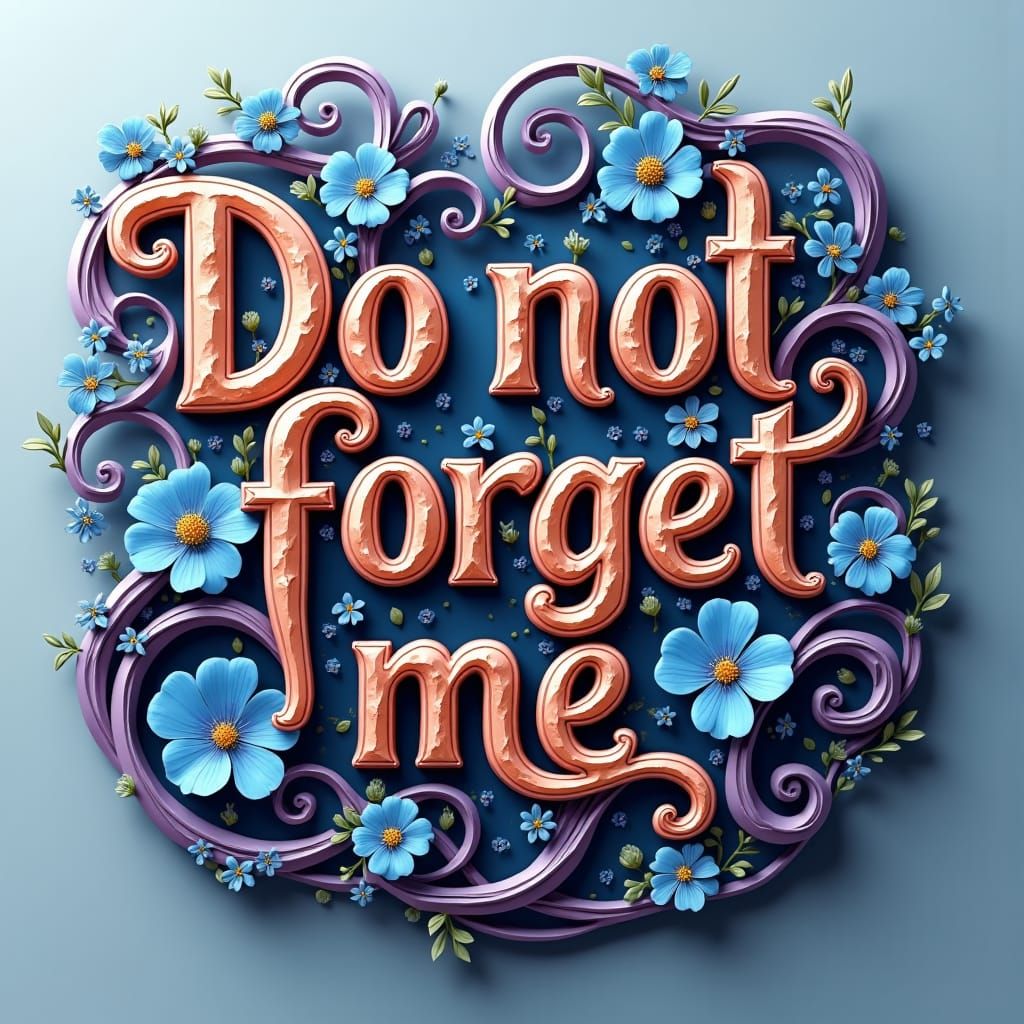 Ornate 3D Typography in Art Nouveau Style