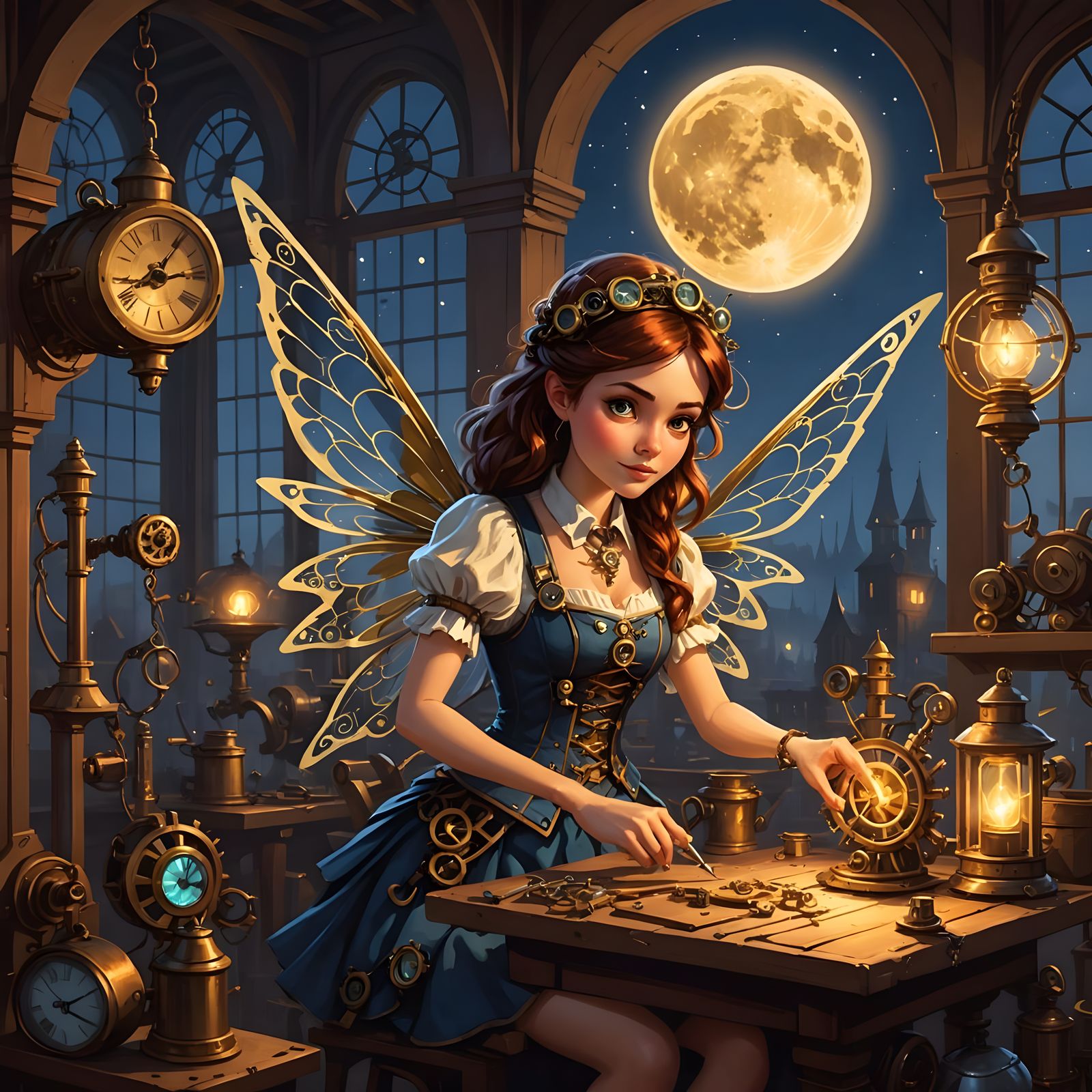 Steampunk Fairy Automaton Repair in Hyperreal Detail