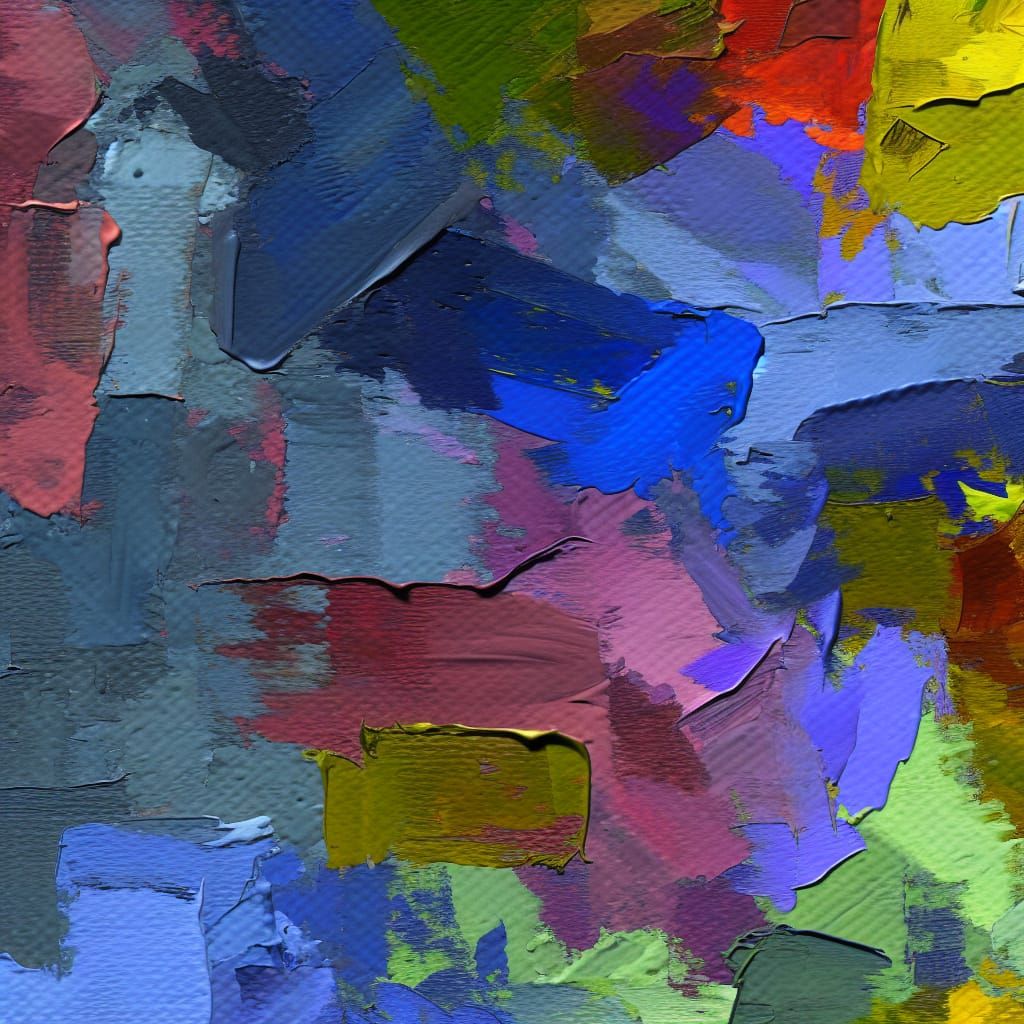 Abstract Oil Painting in Neo-Expressionist Style