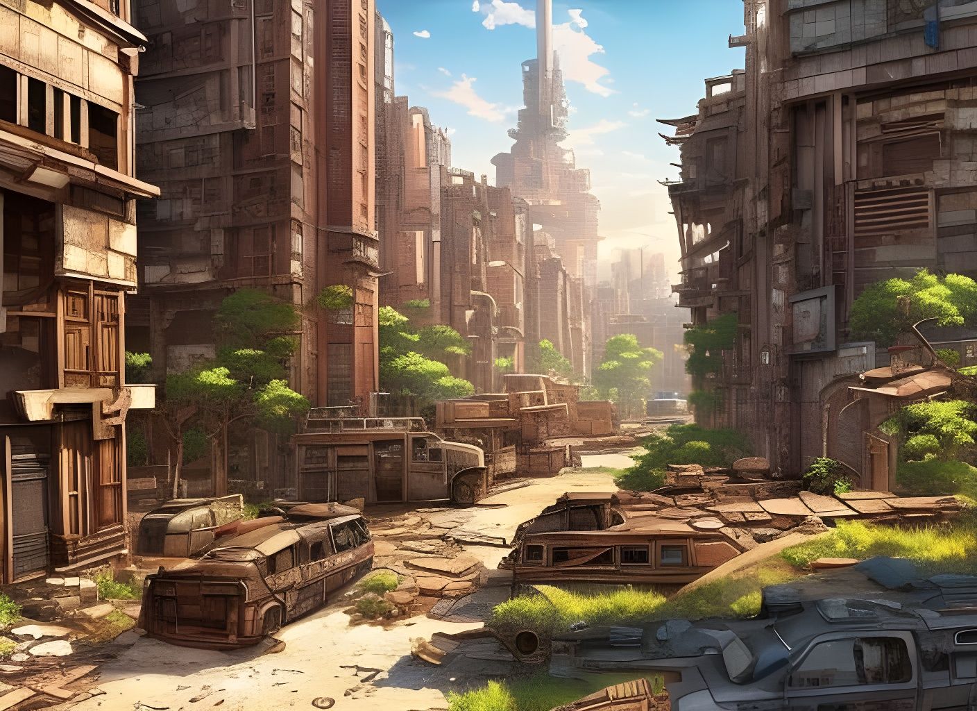 Dystopian City Ruins