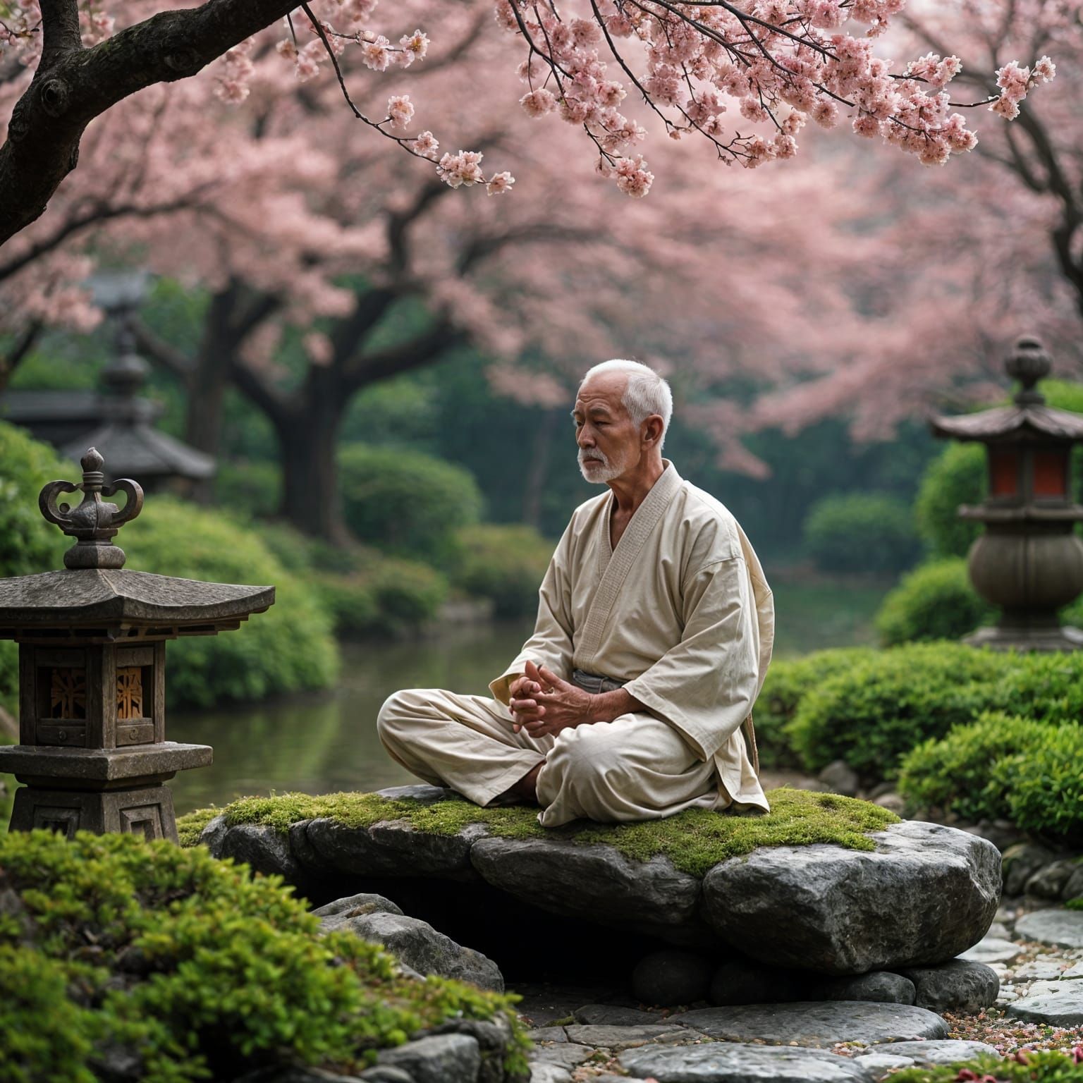 Wisdom in the Garden: A Zen Master's Serene Moment