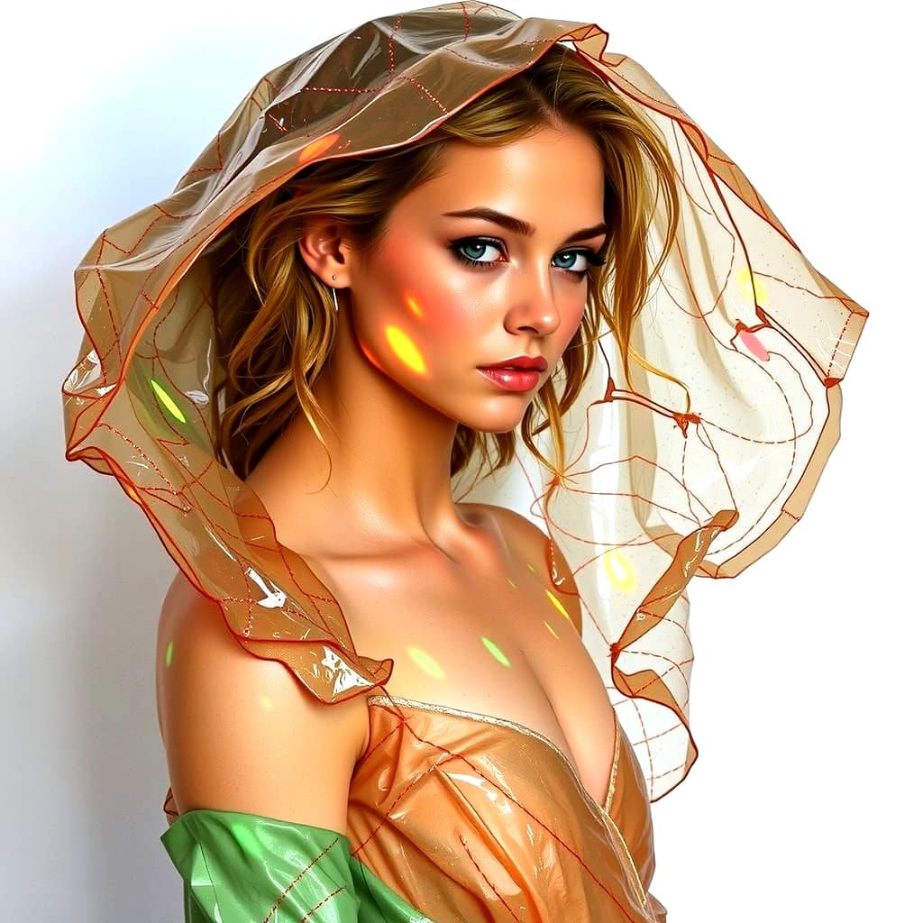 Hyperrealistic Sculpture of Reflected Glory in Vivid Hues