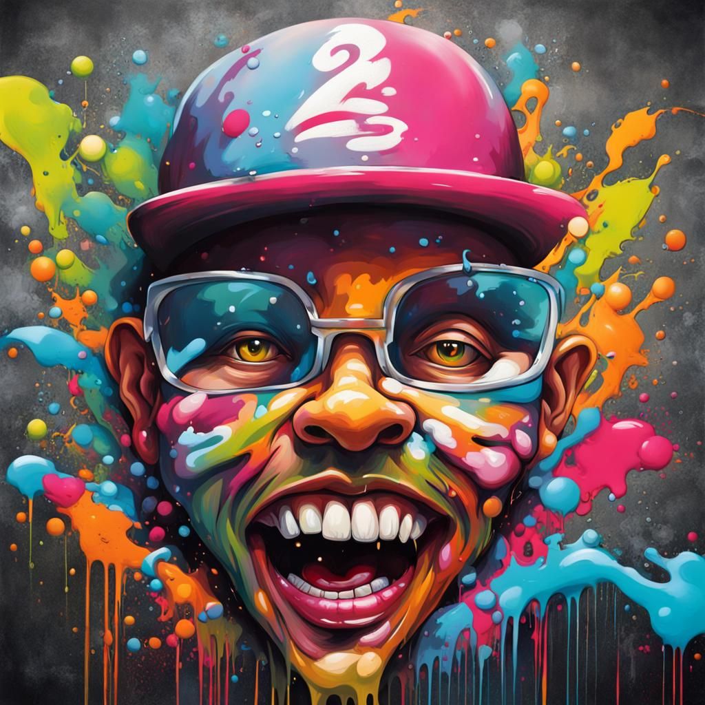 New Year Graffiti Art in Splash Style