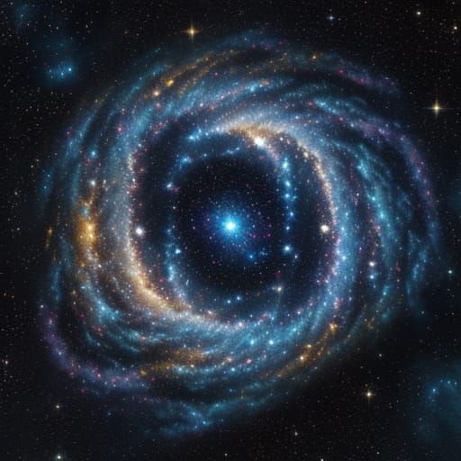 Exploding Starry Night Sky in Vibrant Oil Painting Style