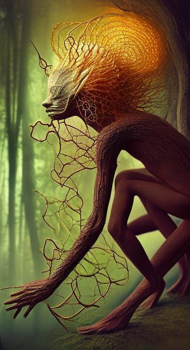 Brain Network in Warped Perspective: Digital Fractal Art