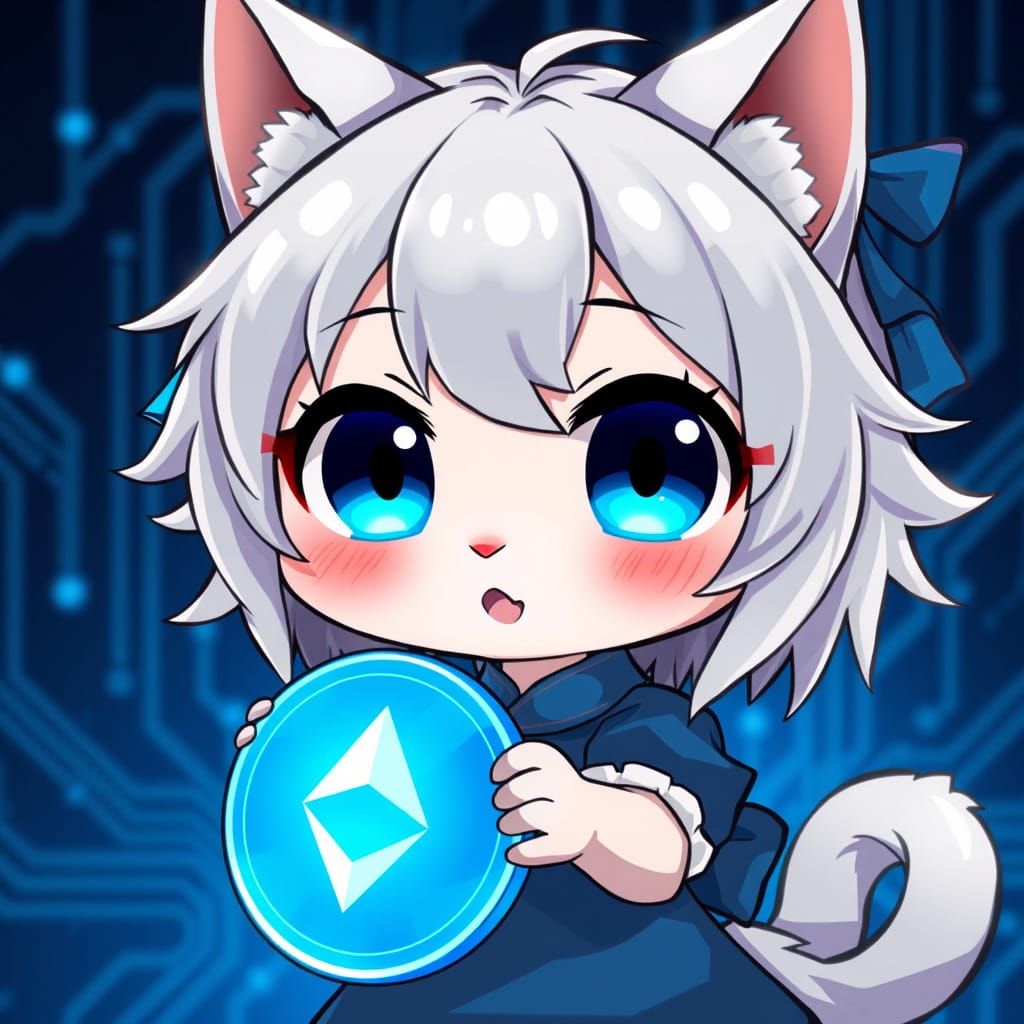 Chibi Anime Catgirl Goddess of Ethereum