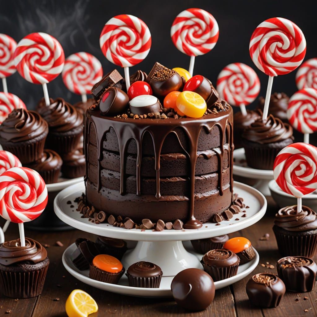 Sail Ship Sails High with Giant Lollypops in Whimsical Port ...