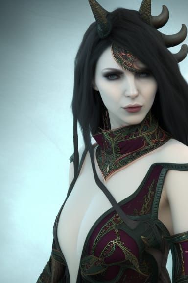 Epic 3D Warlock with Horns and Blind Eye