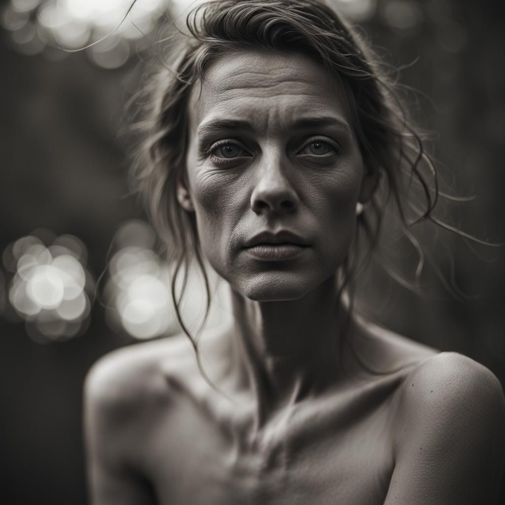 Naturism Close-Up Portrait in Ambient Light