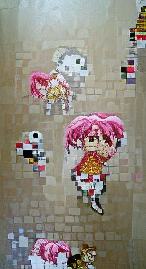 Madoka Kaname Transformation: 16-bit Pixel Art, Klimt Style