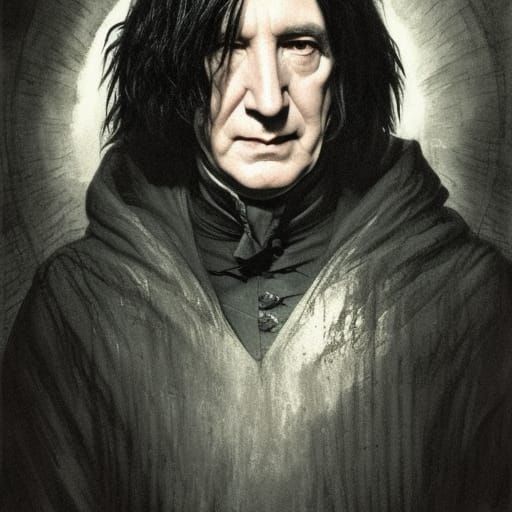 Severus Snape Portrait in Dark Fantasy Style