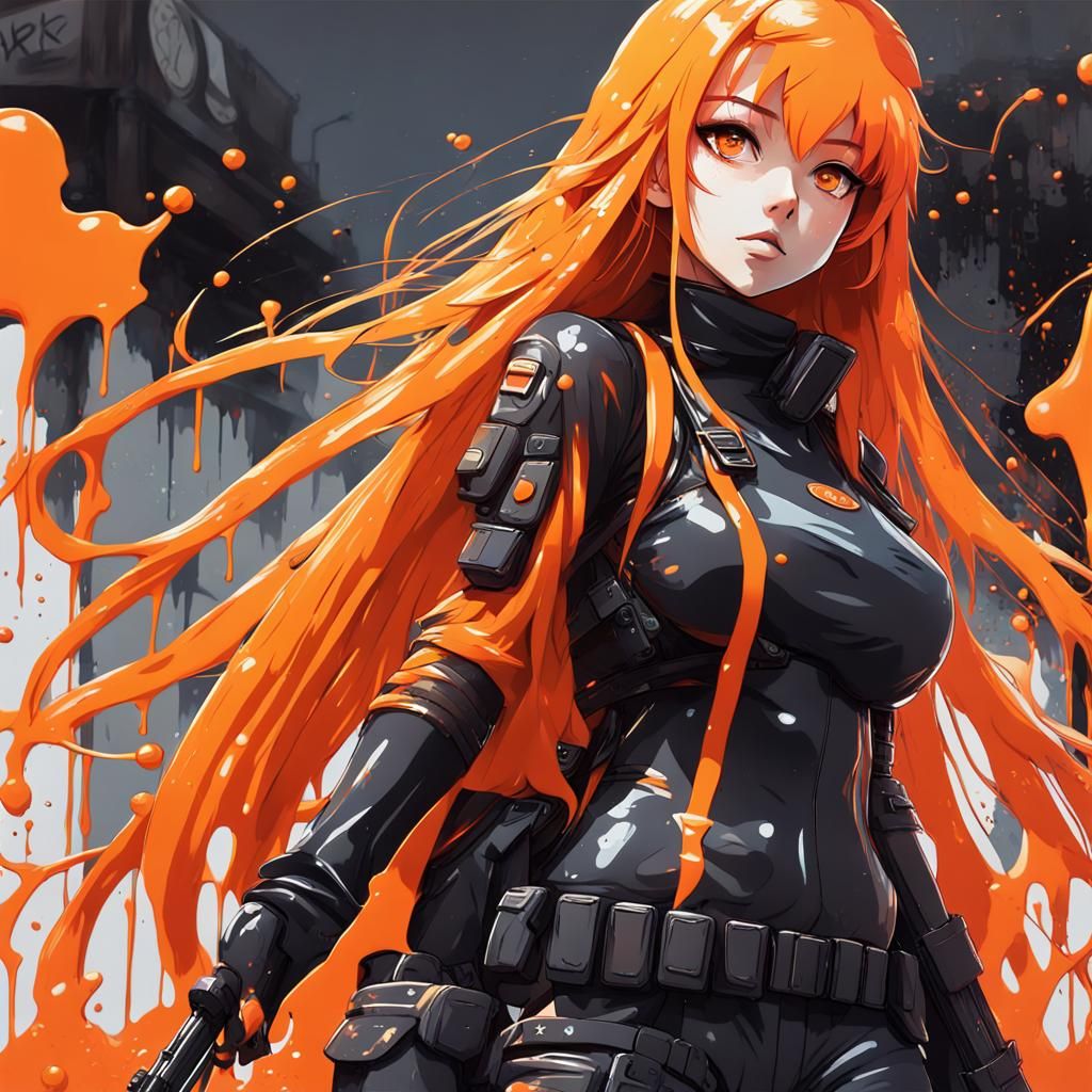 Anime Soldiers in Explosive Orange Battlefield