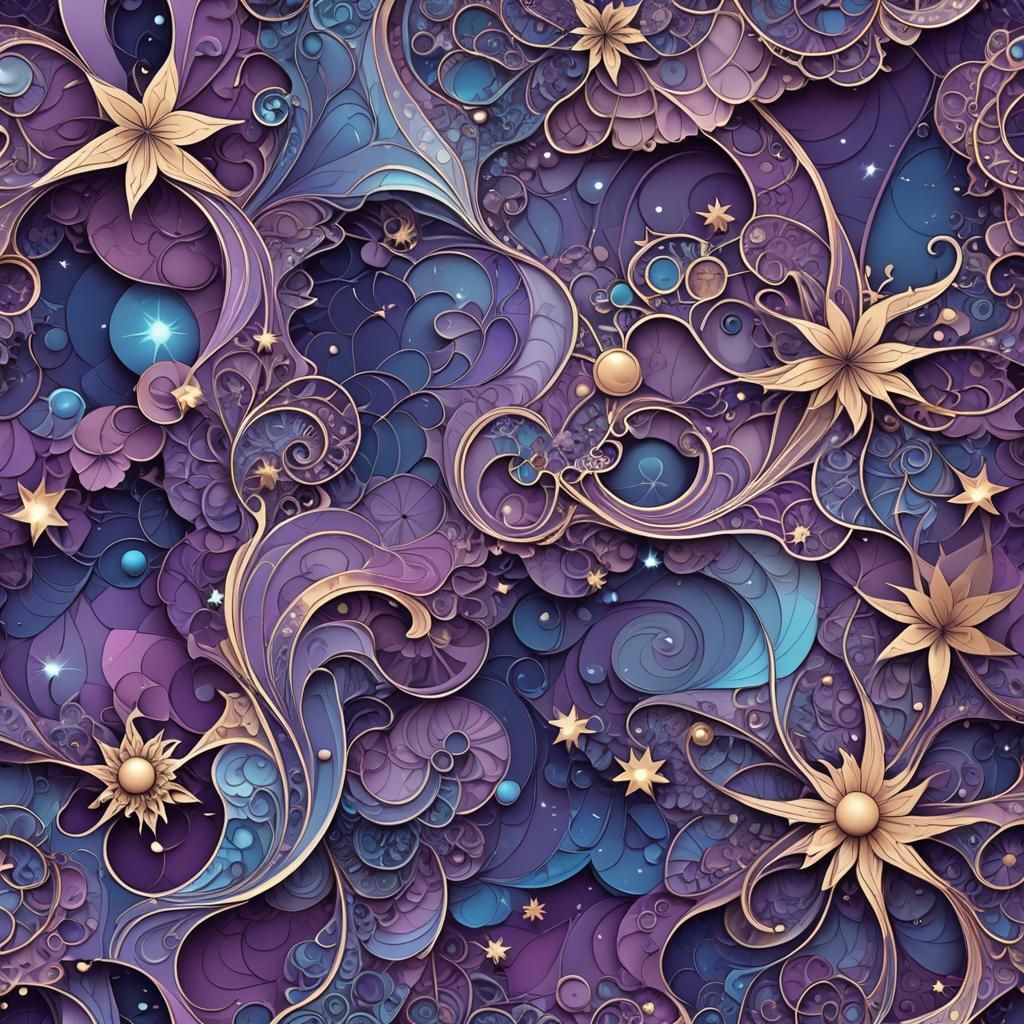 Mysterious Abstract Astrology Background with Fractal Design