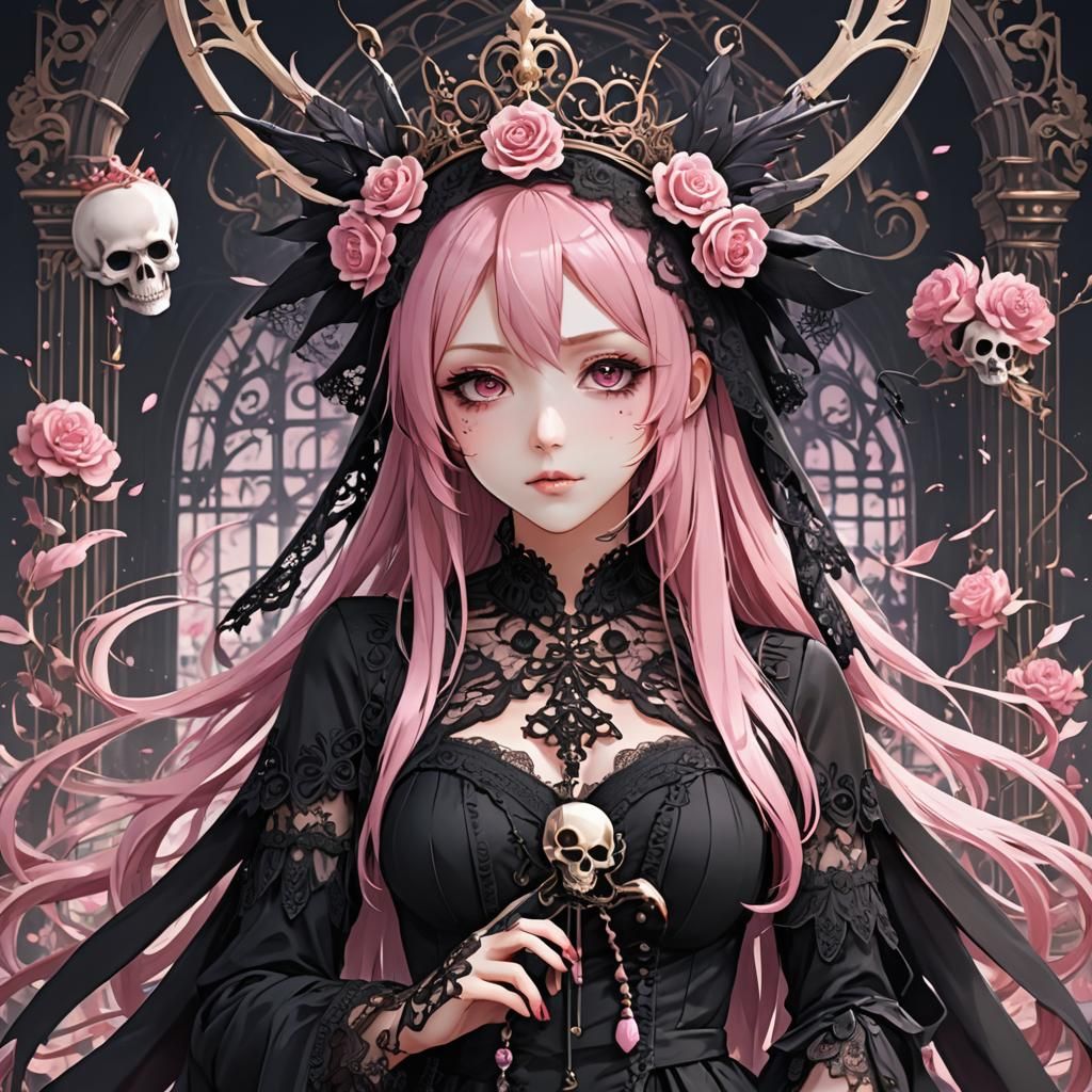 Mori Calliope: Gothic Goddess of Death in Anime Style