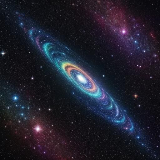 Cosmic Dragon Floating Among Stars, Astral Illustration