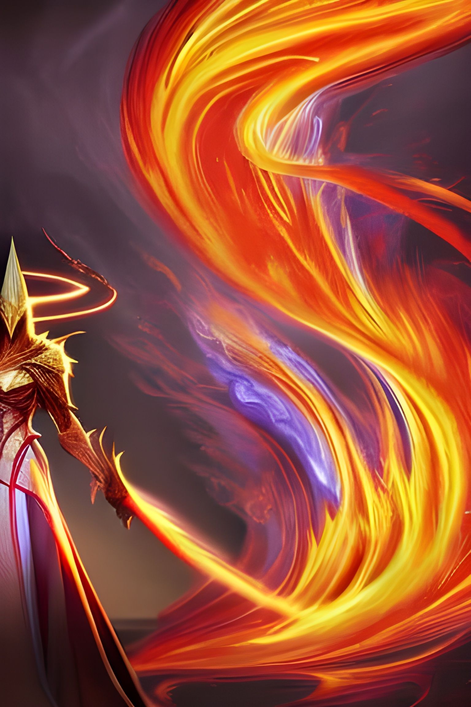 Fire Mage with Flame Whip Concept Art