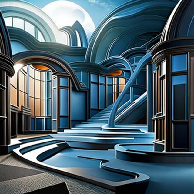 Abandoned Spacestation Interior in Detailed Matte Painting