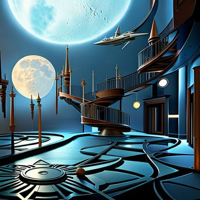 Abandoned Spacestation Interior in Detailed Matte Painting