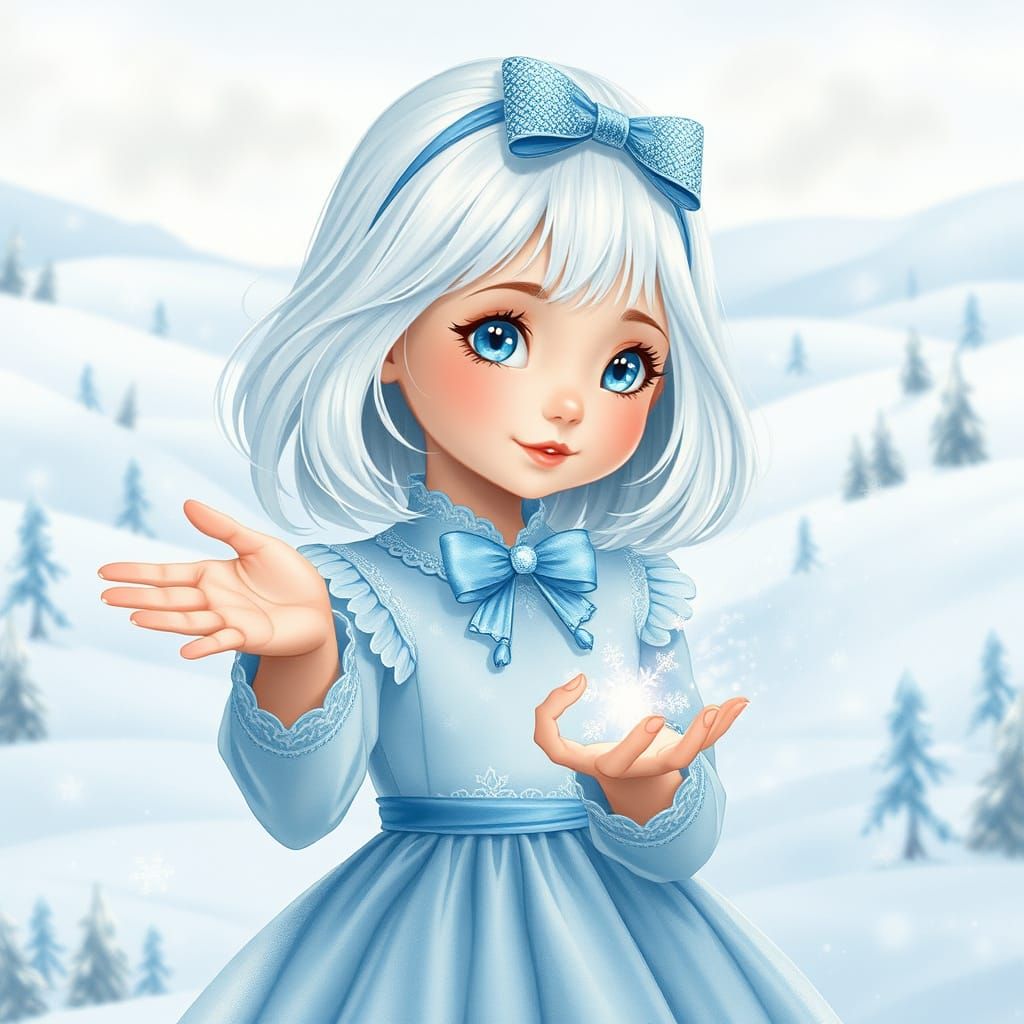 Whimsical Winter Wonderland in Watercolor Style