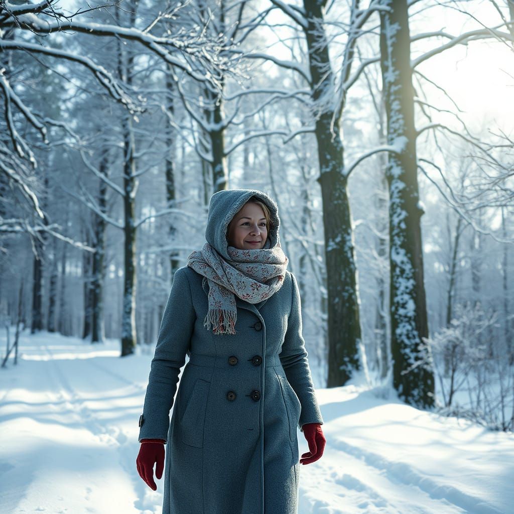 Serene Winter Scene in Photorealistic Style