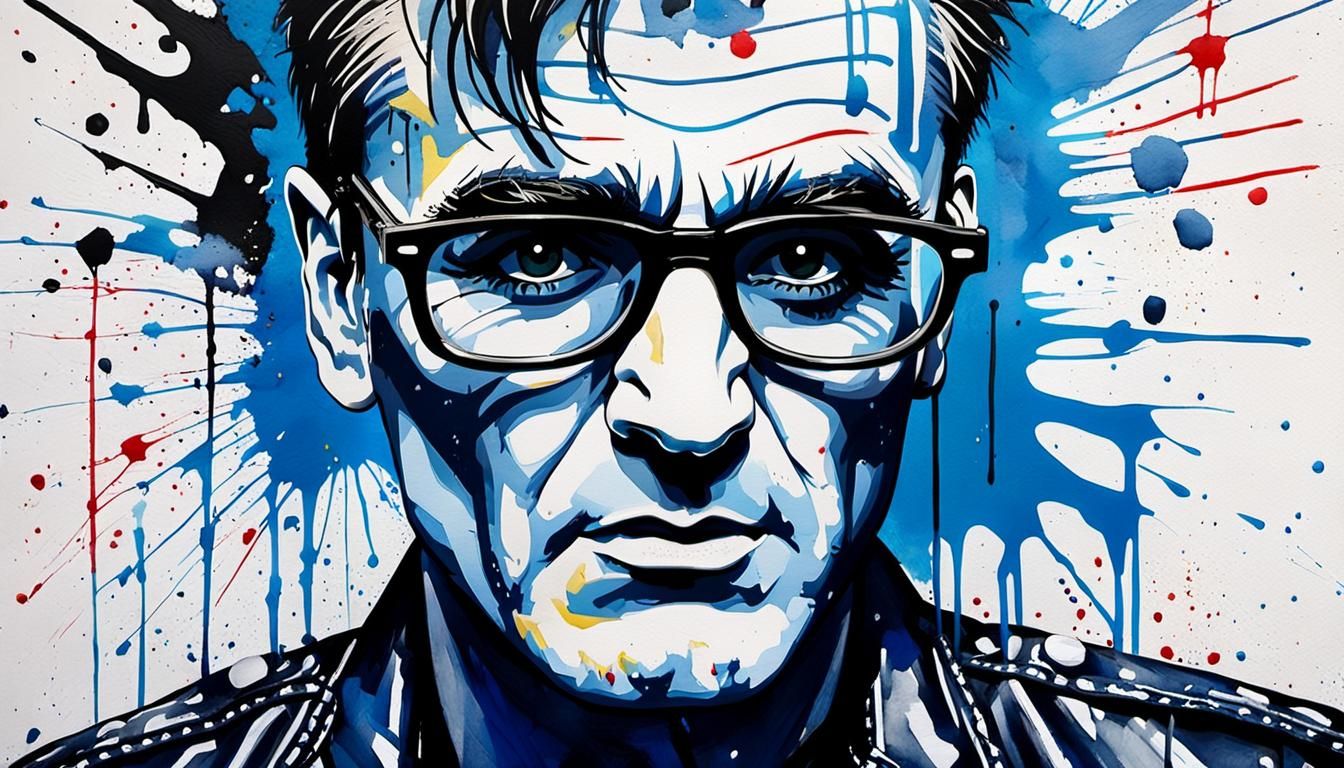 Morrissey in London: Pop Art Watercolor Portrait