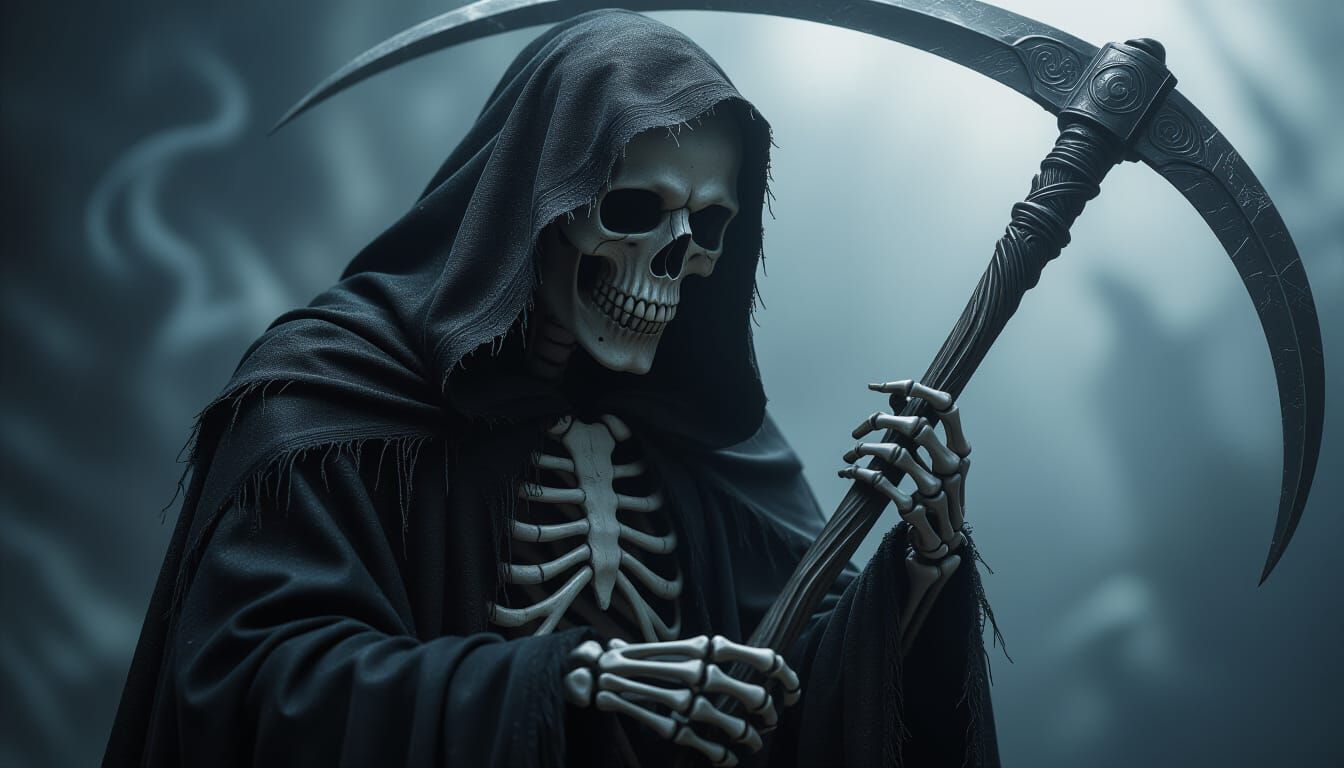 Grim Reaper Macro Photo in Ethereal Mist