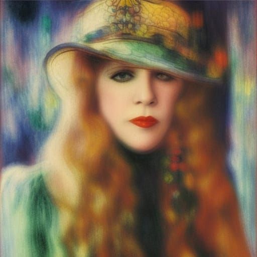 Stevie Nicks in 1920s Dress, Impressionistic Style
