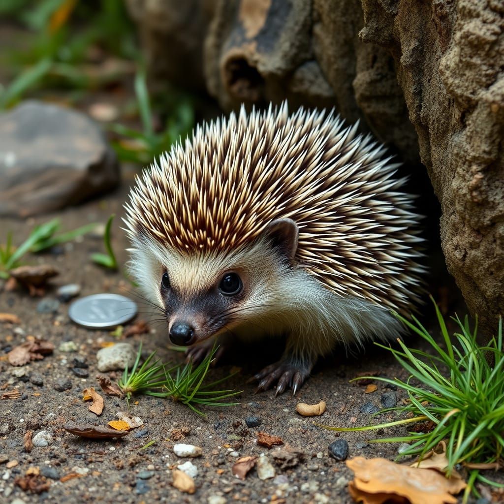 Stylized AI Image of a Hedgehog