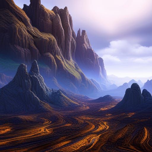 Fantastical Crest Landscape in Detailed Matte Painting