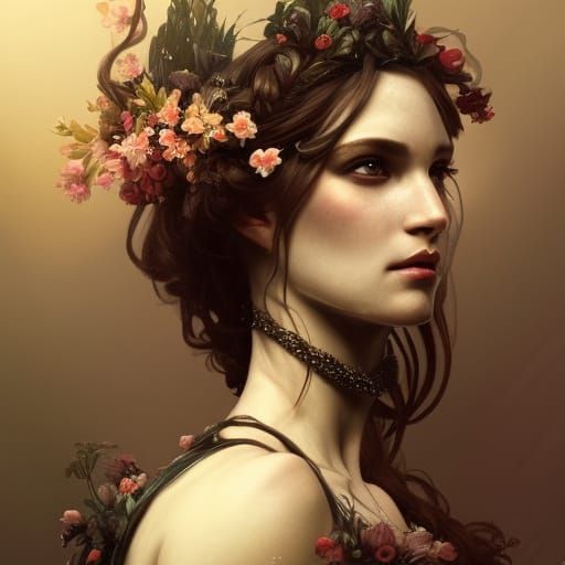 Persephone: Goddess of Spring and Underworld, Detailed Portr...