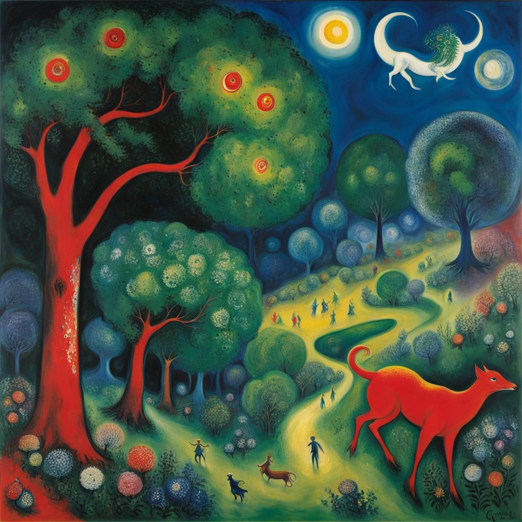 Eldritch Forest in Expressionist Style