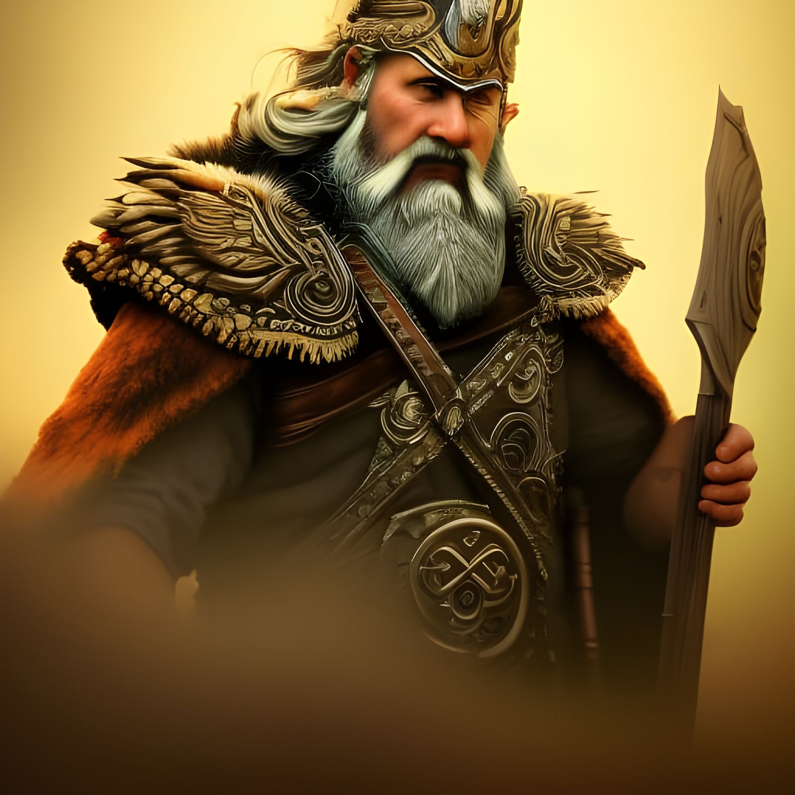 Hyperrealistic Portrait of Odin in Dramatic Lighting