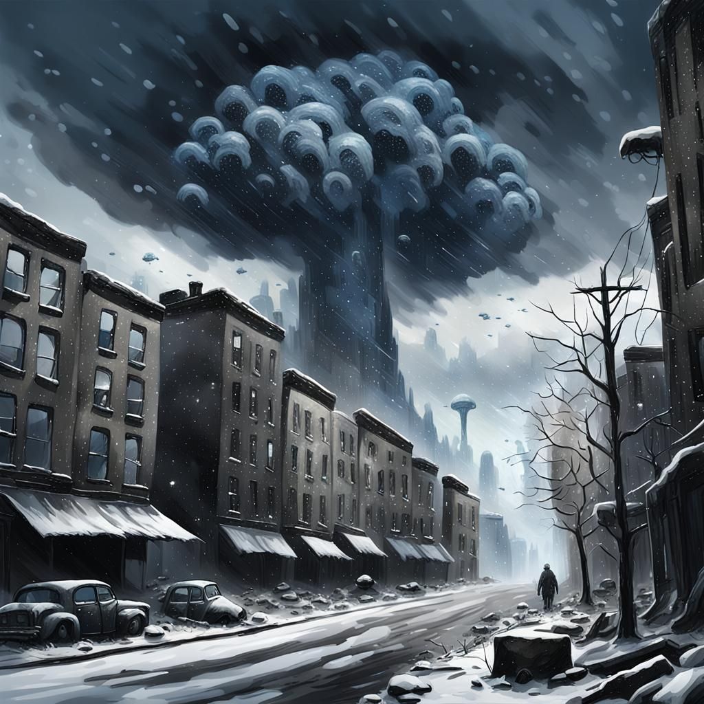 Apocalyptic Landscape in Dark Fantasy Style